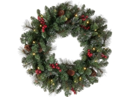 Girlanda de Natal Artificial com Pinhas e Frutos Vermelhos Nova Line 24 Polegadas