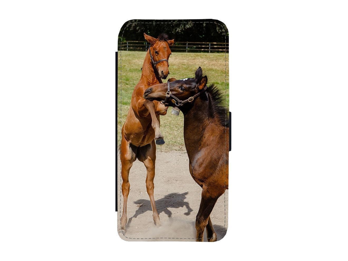 Capa Flip Para Iphone 17 Com Estampa De Égua E Potro