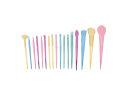Kit De Pincéis De Maquiagem 17pcs Cores Doces Com Fibra Bionica E Tubo De Alumínio