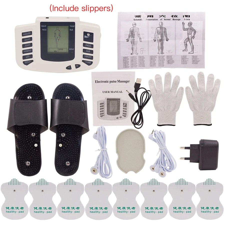 Simulador De Massagem Elétrica Portátil Para Relaxamento Corporal Completo E Alívio Das Costas Com Terapia Tens Pulsante, 3 Eletrodos E 10