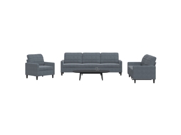 Vidaxl 4 Pcs Conjunto De Sofás Com Almofadões Veludo Cinzento-escuro