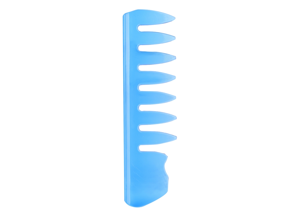 2026 peine de Cabelo com Dentes Largos para Cabelo Oleoso com Cabo Curto para Cabeleireiro Peine de Estilo (azul)