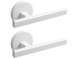 Conjunto De 2 Suportes De Parede Brancos Para Toalhas, Em Abs E Acrílico, Sem Necessidade De Furar.