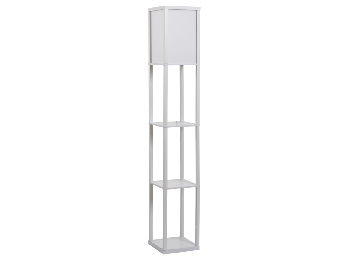 Abajur de Piso com Prateleiras de Madeira para Sala ou Quarto 26x26x160cm (sem lâmpada) S/MARCA
