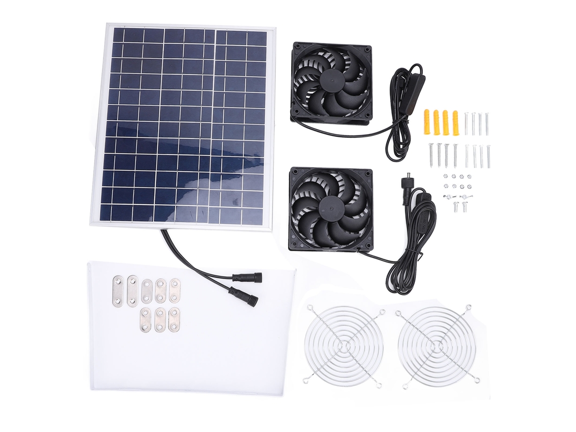 15w Solar Panel Fan Kit LAXISCREED waterproof dual fan ventilation