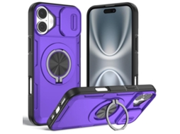 Capa Zruxe Compativel Com Iphone 16 Plus (magsafe - Suporte Giratorio - Roxa)