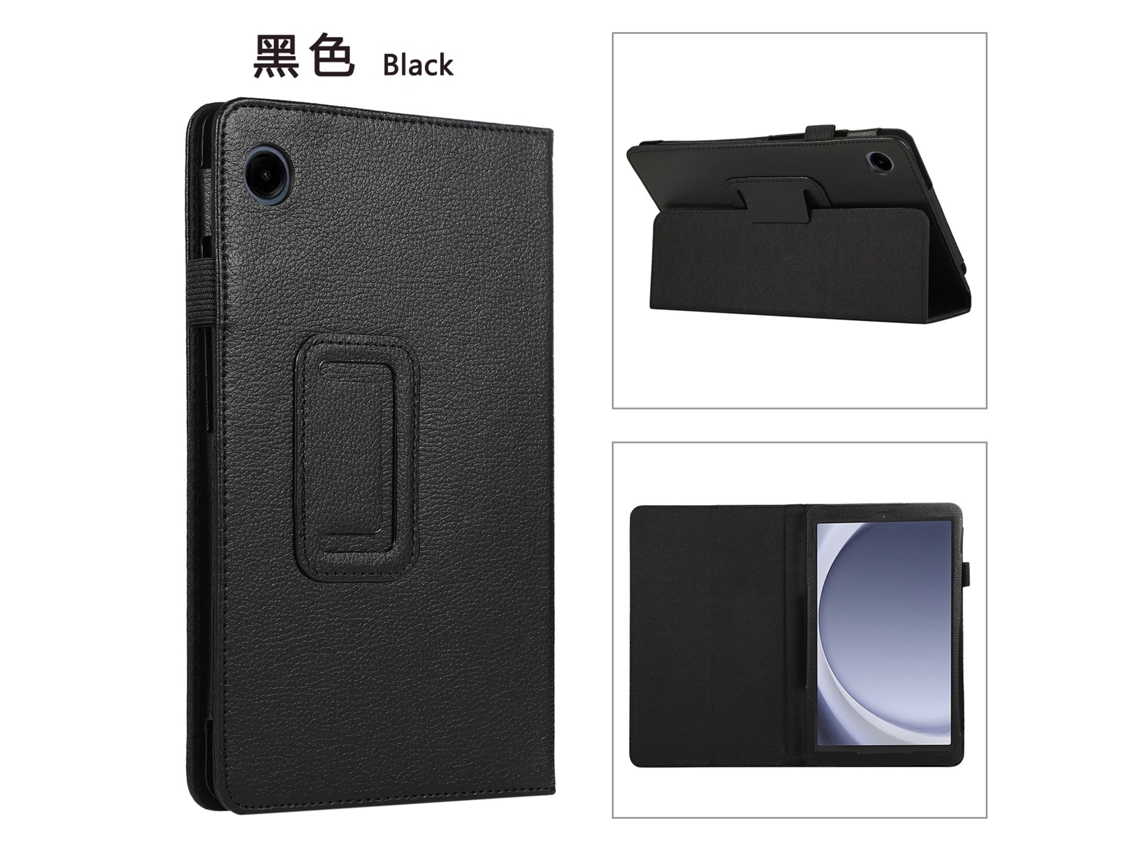 Capa Para Tablet Lurelia, Compatível Com Samsung Galaxy Tab A9, Sm X110/x115n/x117, 8,7"., Preto, Couro Sintético