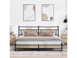 Vidaxl Estrutura De Cama Sem Colchão 193x201cm Metal Carvalho Sonoma