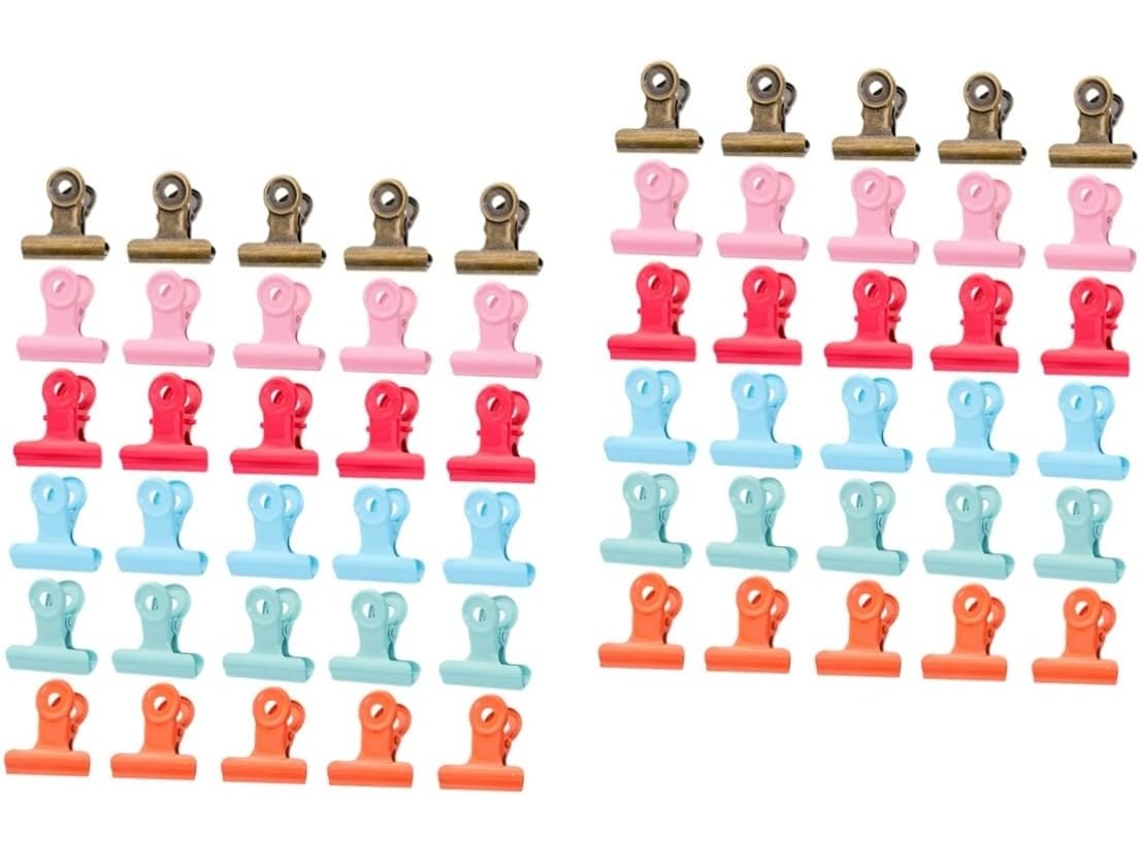 Conjunto de 2 prendedores de mesa redondos de metal Lalafina Pasta, ideais para escola, casa e arquivos.