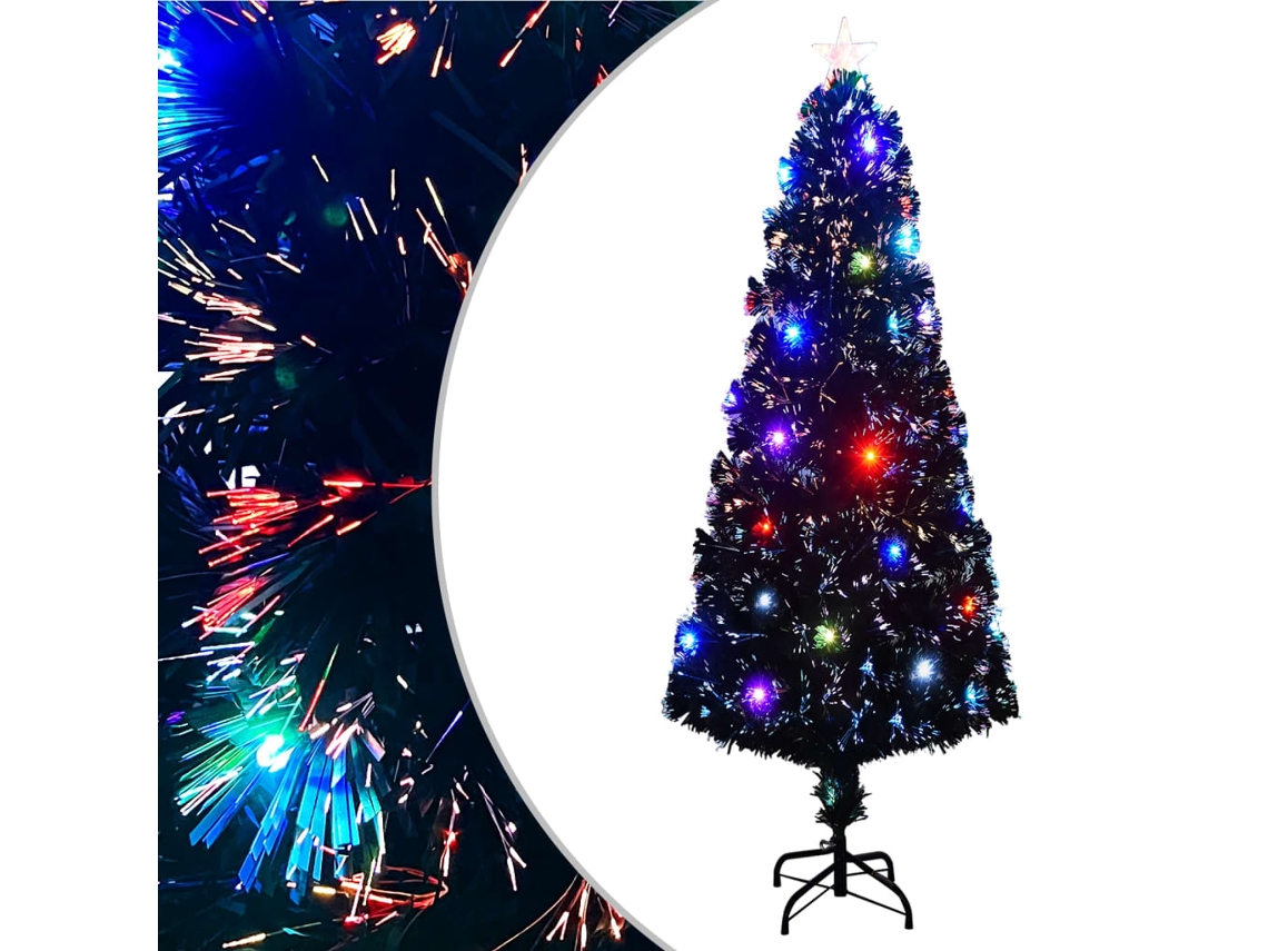 Árvore de Natal VIDAXL pré-iluminada c/ suporte fibra ótica (240cm)