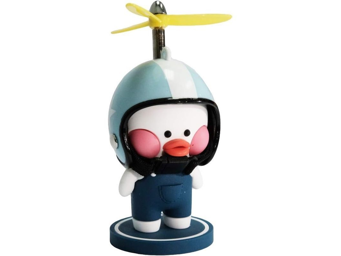 Adorno De Pato Com Capacete E Hélice Para Painel De Carro Decoração De Espelho Retrovisor Silicona Segura