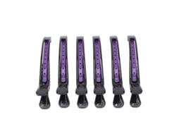 2026 6pcs Pinza de Pelo Profesional Portátil Set de Pinzas de Seccionado para Peluquería Hogar Y Salón (negro Morado)
