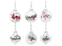 Pequenos Enfeites Redondos De Natal, Decoração Para Casa, Árvore De Natal, Acessório Para Fotografia, 8,5 X 7,5 X 7,5 Cm, Pacote Com 6 Olysi Shop