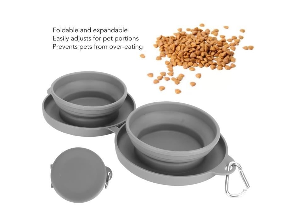 Tigelas Dobráveis ​​para Cães, Silicone de Qualidade Alimentar Livre de Bpa, Acessórios 2 em 1 para Animais de Estimação AQUAFORGE