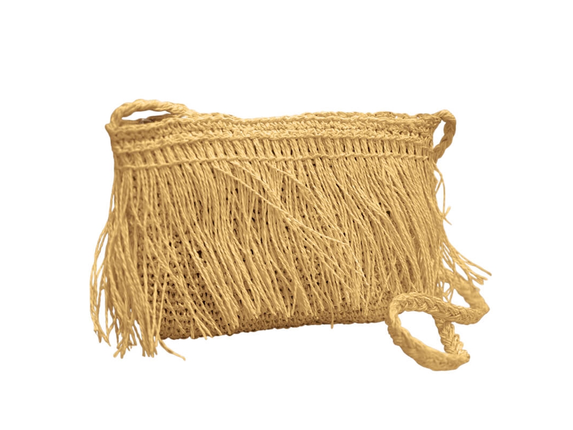 Bolsa De Tiracolo Oval C/ Franjas Joseph Louis 01/297 Amarela