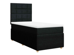 Cama com Molas/colchão 90x200 Cm Tecido Preto MAISON EXCLUSIVE