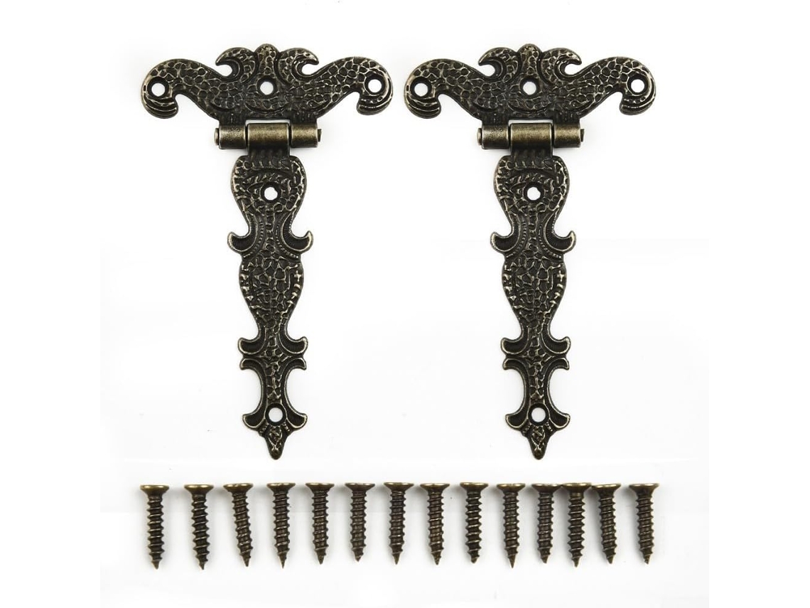 Dobradiças Retrô Em Liga De Zinco Bronze Antigo, Dobradiças De Porta Em Latão Antigo, Acessórios Vintage, Para Gaveta