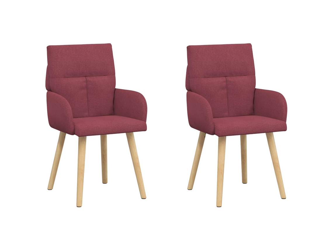 Conjunto 2 Móveis De Jantar Vidaxl Vermelho Tecido (60 X 56 X 96 Cm)