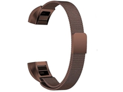 Pulseira Magnética De Aço Inoxidável, Compatível Com Fitbit Alta, Pequena (130 Mm, 170), Café, Acabamento Moderno