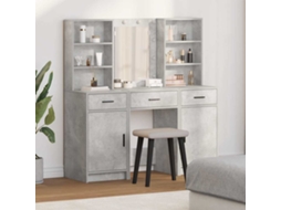 Vidaxl Conjunto De Mesa De Maquiagem Com Led 3 Unid. Cinzento