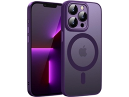 Capa Semitransparente Magsafe para iPhone 15 VEANXIN Roxo