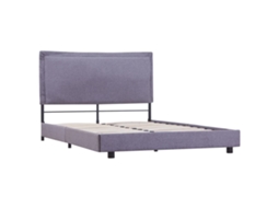 Estrutura de Cama 140x200 Cm Tecido Cinzento claro MAISON EXCLUSIVE