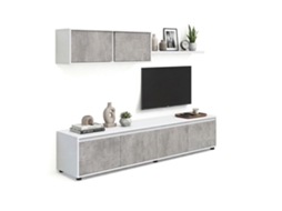 Salão Arlet Branco Artik (branco Mate) - Cinzento Cimento 200 X 43 X 41 Cm