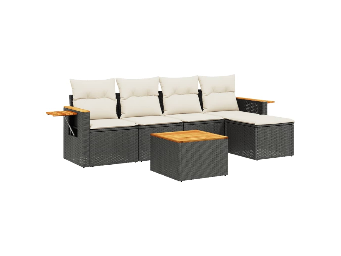 Garden Sofa Set, Garden Sofa Sets Vidaxl Preto Rattan / Vime (n/a)