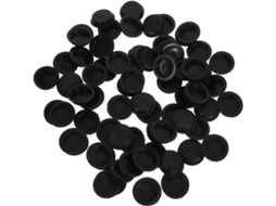 Conjunto De 50 Peças Tampas Redondas Pretas Em Pvc Para Cofrinho