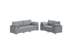 Conjunto 2 Sofá De Tecido Vidaxl Cinzento Tecido (219 X 80 X 82 Cm)