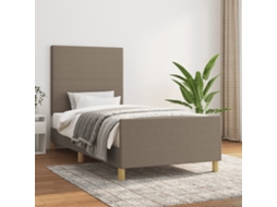 Estrutura Cama Sem Colchão 90x200 Cm Tecido Cinza-acastanhado