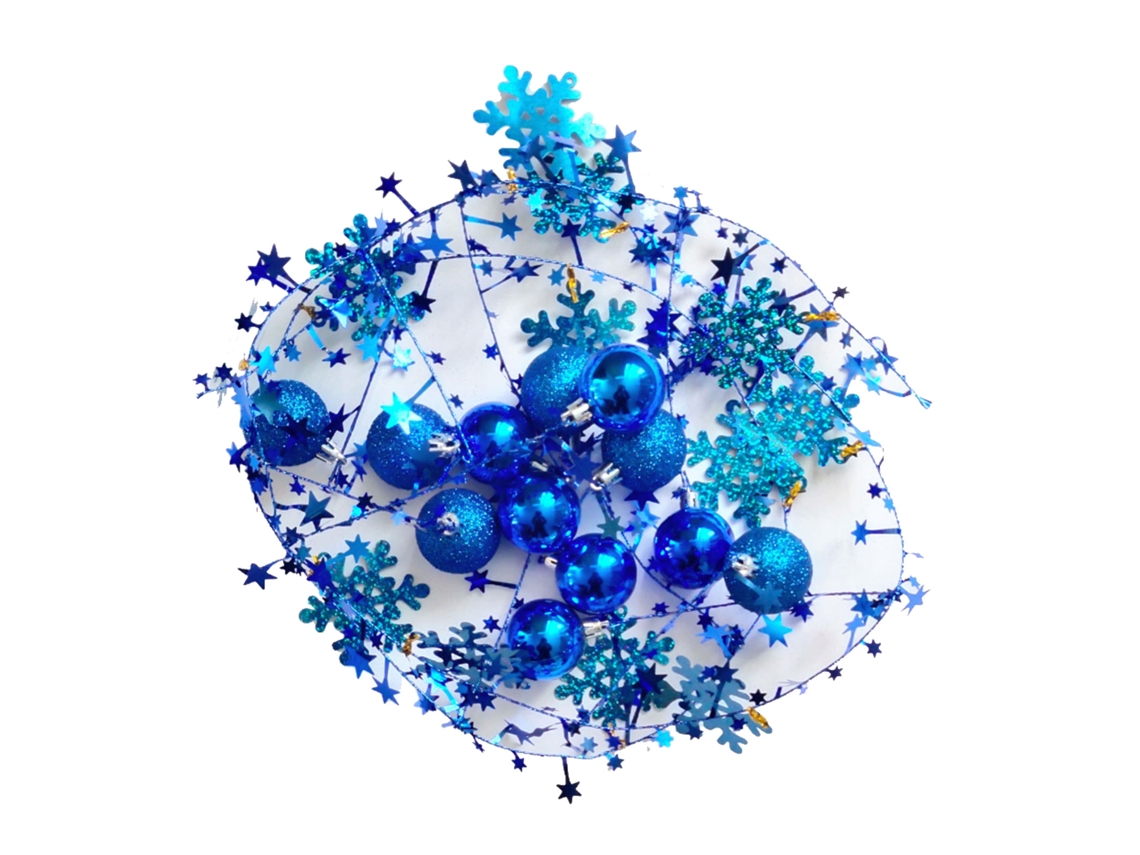 Laxiscreed Mangueira Azul De 2m Com Flocos De 6cm E Bolas De Tamanho Similar