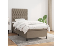 Vidaxl Cama com Molas/colchão 90x190 Cm Tecido Castanho acinzentado