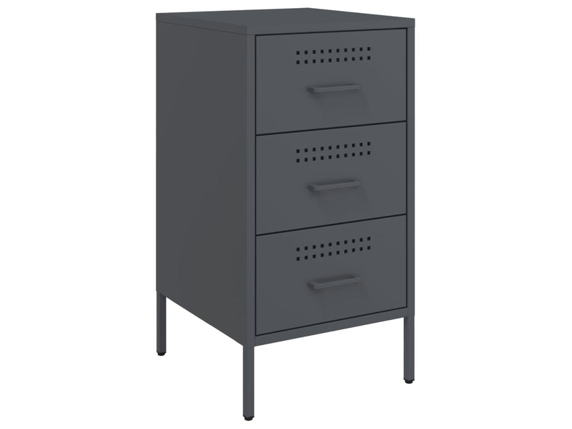 Conjunto 1 Mesa De Cabeceira Vidaxl Antracite Aço (36 X 39 X 68 Cm)