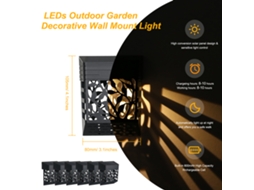 6 Pcs Luz de Pared Solar Ip55 com Luz Quente rgb, Design Recortado, Controle sensível para Jardim | S/MARCA