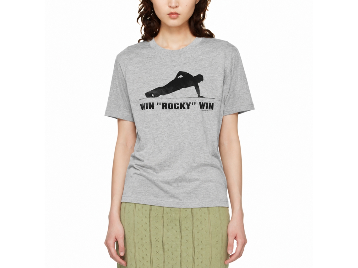 Rockinstone Rocky Movie Win More Heather Gray Adult T-shirt Size:s