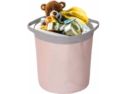 Cesto De Roupa Suja Portátil, Dobrável, Em Tecido Impermeável, Organizador De Roupas E Brinquedos Com Grande Capacidade Rosa-claro E Cinza