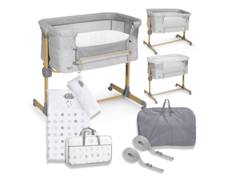 Mini Berço Co-Leito Sleepy Estrelas Têxteis Berço Co-Leito Ajustável de Várias Alturas Reclinável Inclui Rede Mosquiteira Como Padrão MS