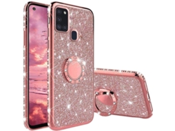 Capa Samsung Galaxy A21s HONGWE. Dourado/Rosa