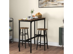 Mesa E Banco De Bar, Em Mdf, Aço, 90 X 40 X 105 Cm