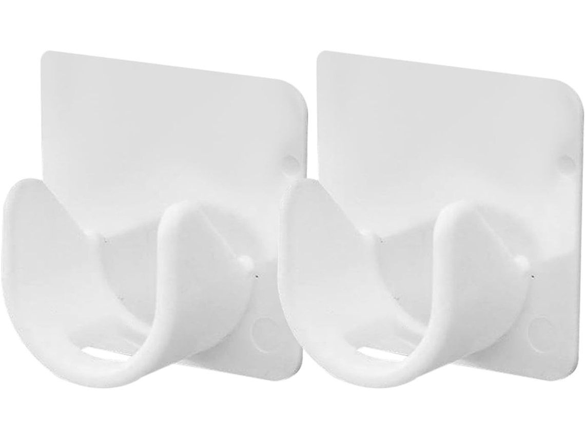 Suportes Para Varão De Cortina, Sem Necessidade De Furar, Em Plástico Branco, 2 Unidades, Adequados Para Varões Com