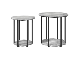 Conjunto de Mesas de Apoio com Prateleira 2 Pcs Cinzeto MAISON EXCLUSIVE (0,5x0,5x0,5 cm)