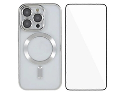 Capa Magnética De Tpu Galvanizado Com Proteção Total E Vidro Temperado Para Iphone 12 Pro De 6,1 Polegadas