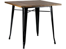 Mesa Torix Quadrada Madeira Natural 80 Cm - Preto