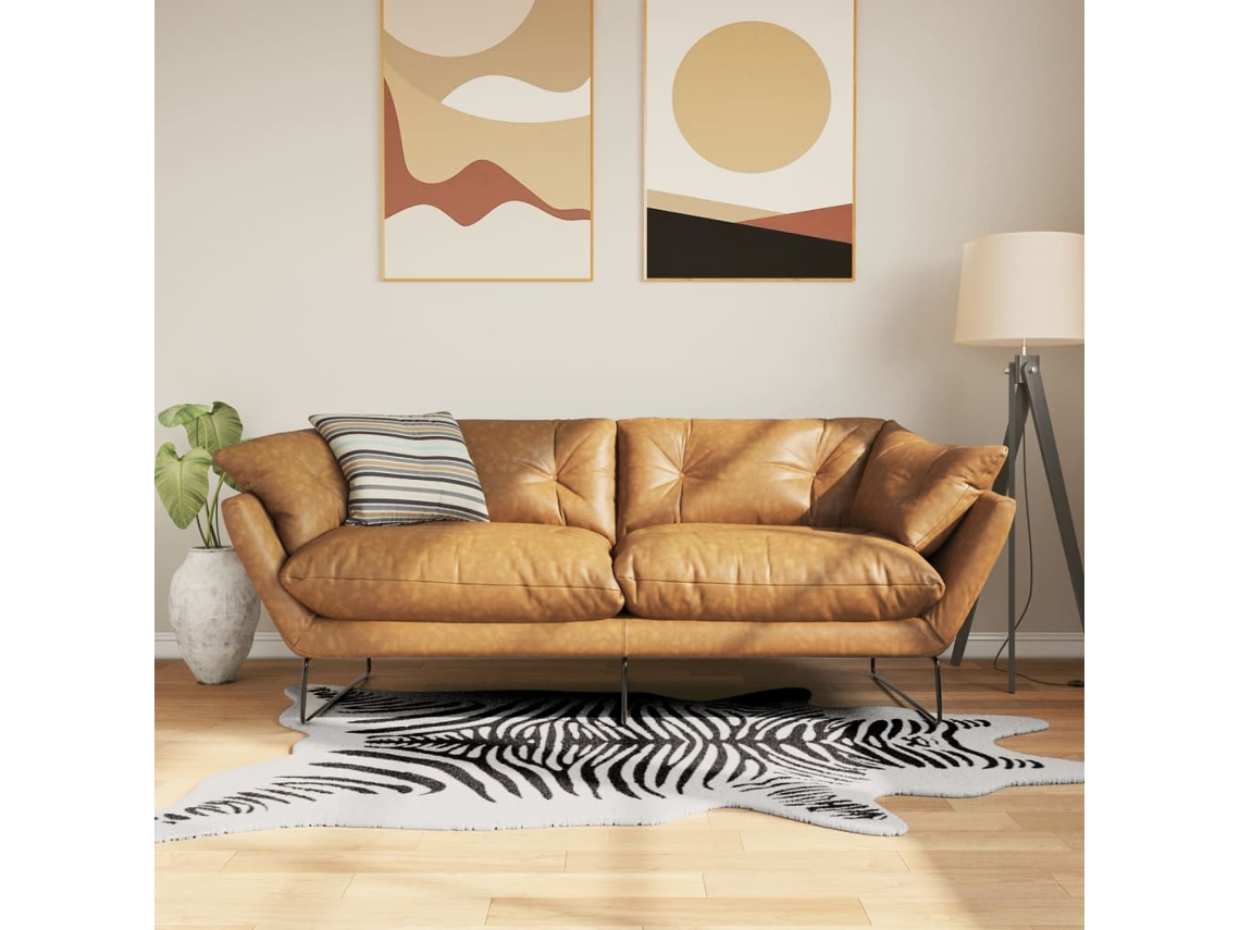 Vidaxl Tapete Lavável 120x170 Cm Zebra Preto E Branco