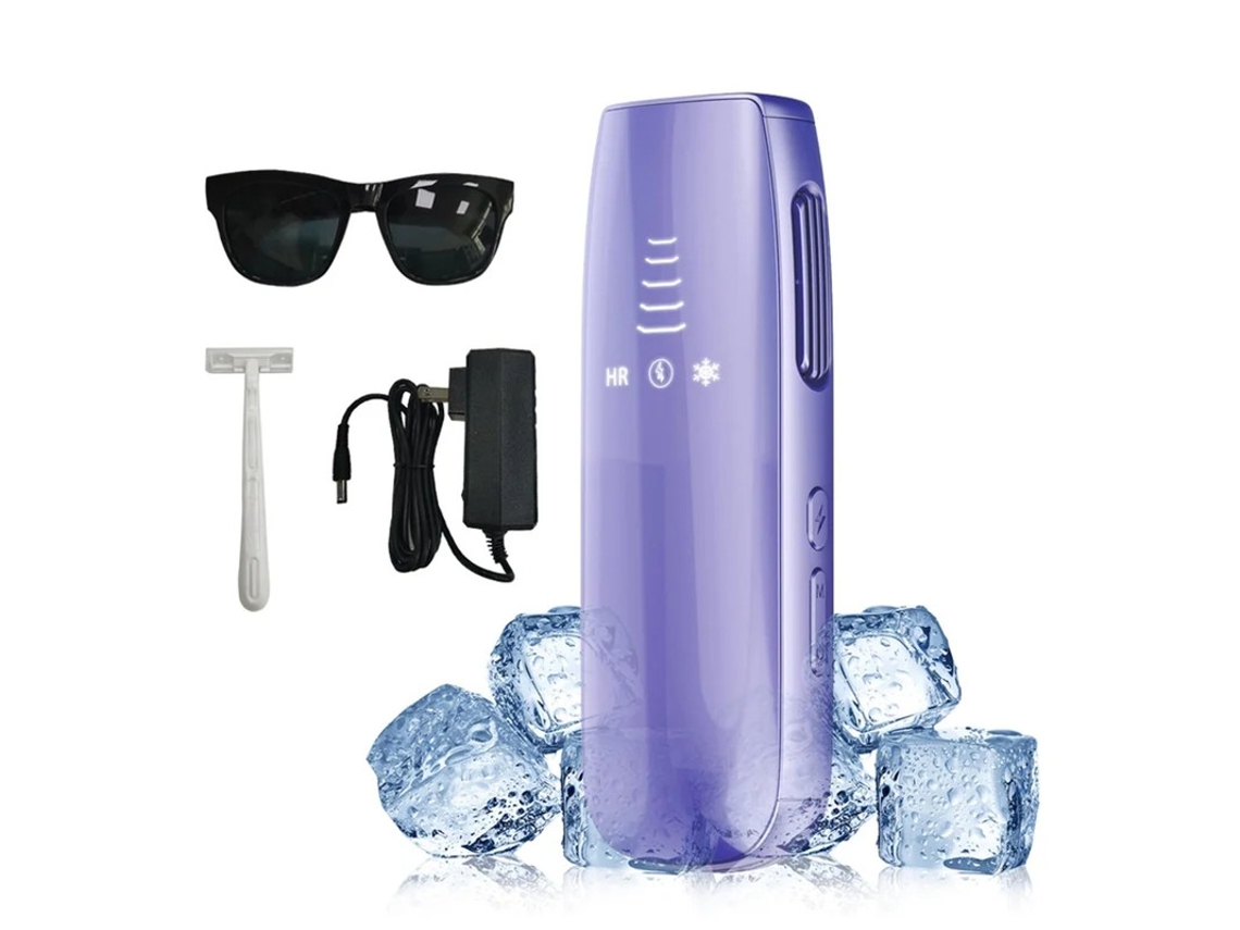 Dispositivo De Remoção De Pelos A Laser Do Ipl Yizhood Remoção De Pelos Sem Dor, Com Resfriamento Por Gelo Roxo Yizhood