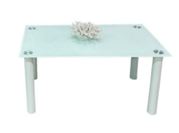 Mesa de Centro em Vidro Temperado Ct18 Branco 90X50Cm SALDOSYSTOCKS