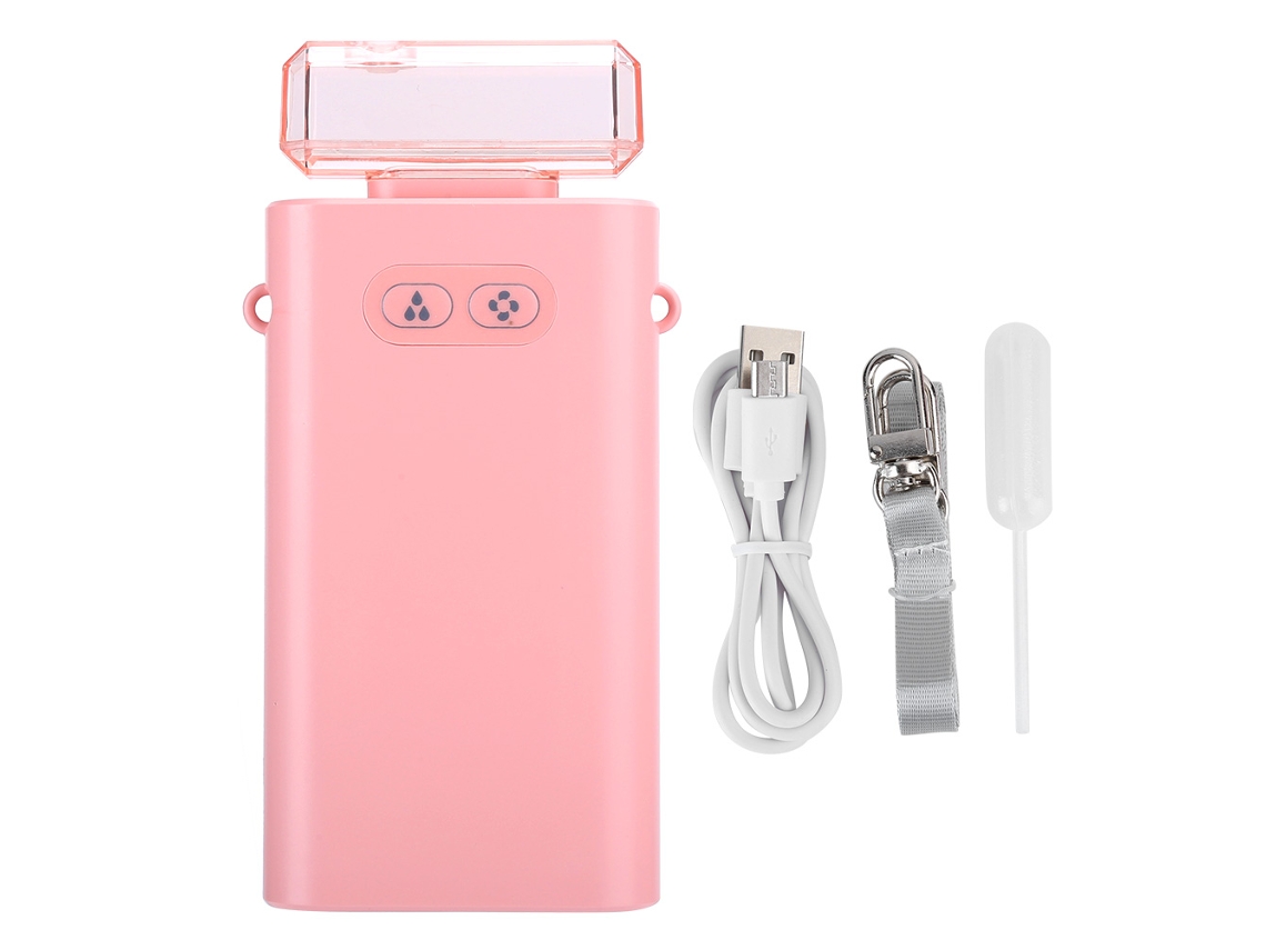 Ventilador Pequeno Pendurado No Pescoço (névoa Umidificante, Usb Portátil) Ventilador De Perfume Com Pulverização