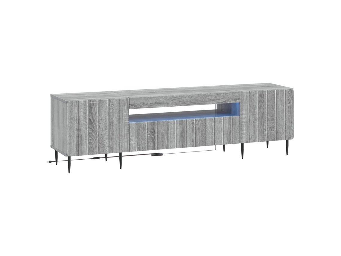 Vidaxl Gabinete De Tv Led Sonoma Cinzento Derivados De Madeira