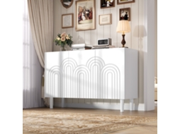 Guarda-roupa moderno branco de 120 cm, com 3 portas ajustáveis e divisórias. Cômoda versátil em MDF para sala de estar ou quarto.